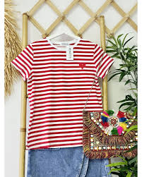 CAMISETA RAYAS ROJAS